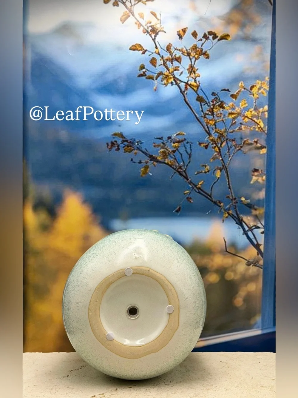 Handmade Ceramic Planter with Drainage Hole, 7x7 Teal Green Glazed Indoor Pot